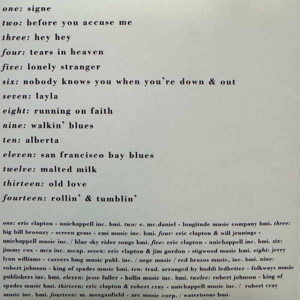 Eric Clapton - Unplugged (CD) | Reprise Records (CDW 45024) - 4