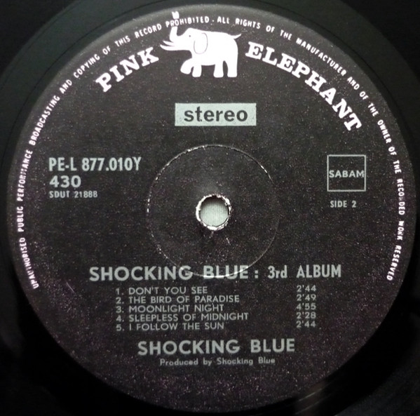 Shocking Blue - 3rd Album | Pink Elephant (PE-L 877.010 Y 430) - 4 Shocking Blue - 3rd Album | Pink Elephant (PE-L 877.010 Y 430) - 4