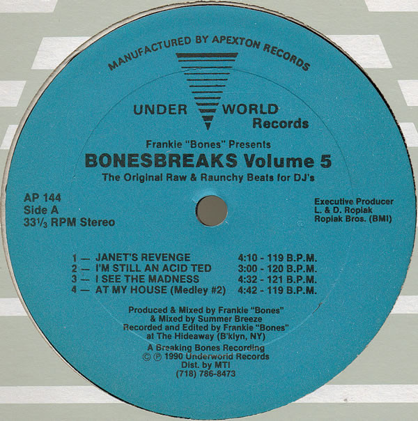 Frankie Bones Presents Bonesbreaks - Volume 5 (The Original Raw & Raunchy Beats For DJ's) | Underworld Records (AP 144) - main