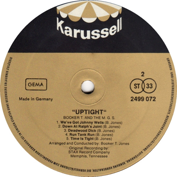 Booker T & The MG's - Uptight | Karussell (2499 072) - 4