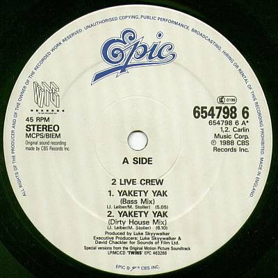 The 2 Live Crew - Yakety Yak | Epic (654798 6) - 3