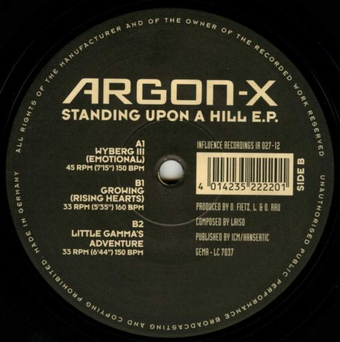 Argon-X - Standing Upon A Hill E.P. | Influence Recordings (IR 027-12)