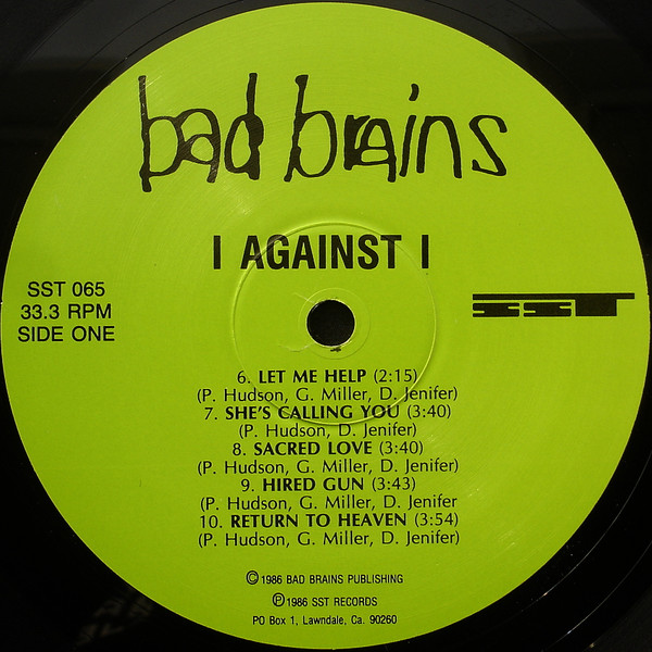 Bad Brains - I Against I | SST Records (SST 065) - 4