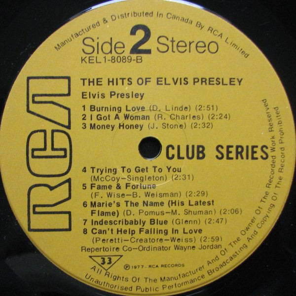 Elvis Presley - The Hits Of Elvis Presley [Vinyl] | RCA (KEL1-8089) - 4