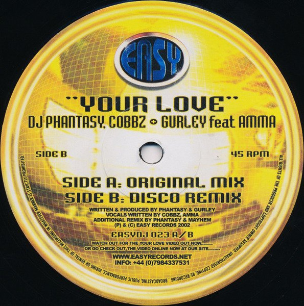 DJ Phantasy , Cobbz + Steve Gurley Feat Amma - Your Love | Easy Records (EASYDJ023) - main DJ Phantasy , Cobbz + Steve Gurley Feat Amma - Your Love | Easy Records (EASYDJ023) - main