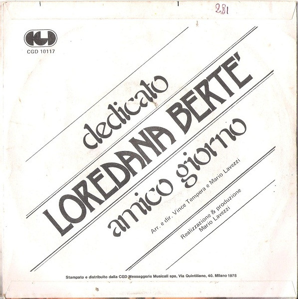 Loredana Bertè - Dedicato | CGD (CGD 10117)