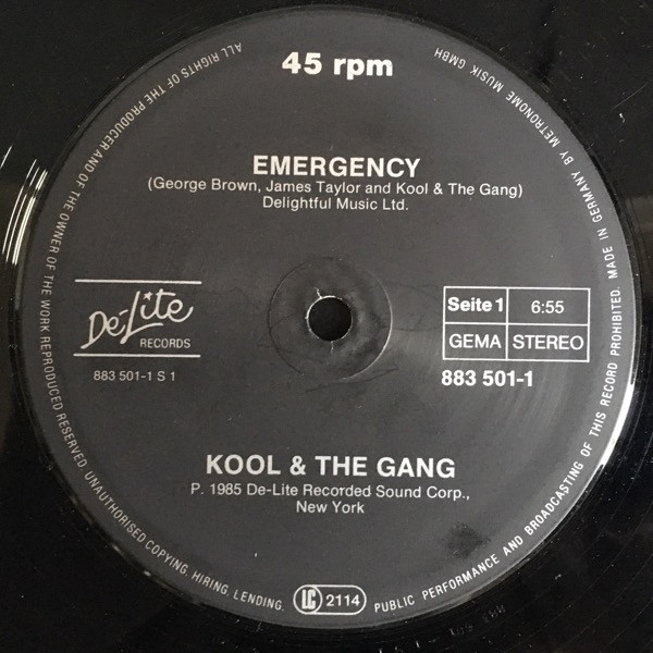 Kool & The Gang - Emergency | De-Lite Records (883 501-1ME) - 3