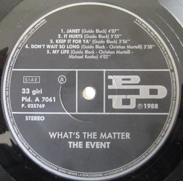 The Event - What's The Matter | PDU (Pld. A 7061) The Event - What's The Matter | PDU (Pld. A 7061)