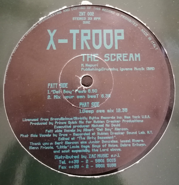 X-Troop - The Scream | ZAC International (ZNT 002) - main