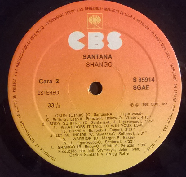 Santana - Shango | CBS (S 85914) - 4 Santana - Shango | CBS (S 85914) - 4