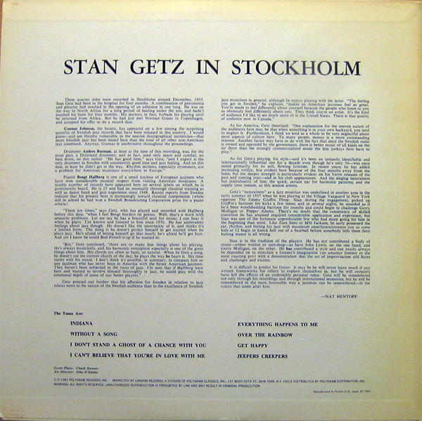 Stan Getz - In Stockholm | Verve Records (UMV 2614) - 3 Stan Getz - In Stockholm | Verve Records (UMV 2614) - 3