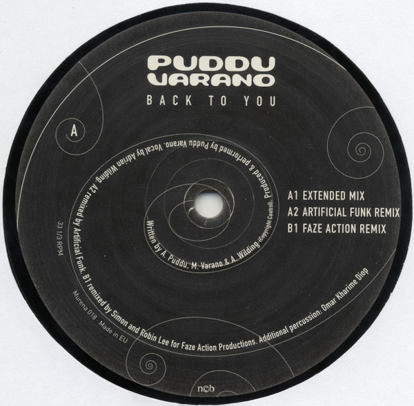 Puddu Varano - Back To You | Murena Records (Murena 018) - 3