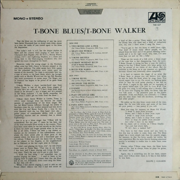 T-Bone Walker - T-Bone Blues | Atlantic (940 027) - 2