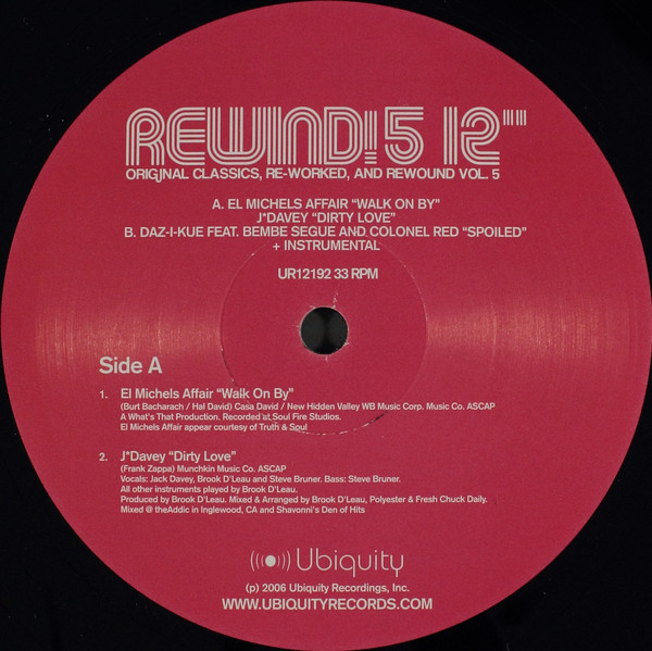 Various - Rewind! 5 12" | Ubiquity (UR12192)