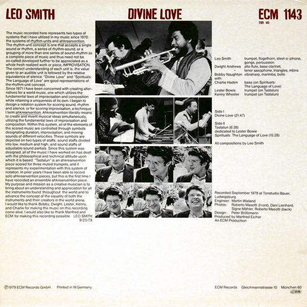 Wadada Leo Smith - Divine Love | ECM Records (ECM 1143) - 2 Wadada Leo Smith - Divine Love | ECM Records (ECM 1143) - 2