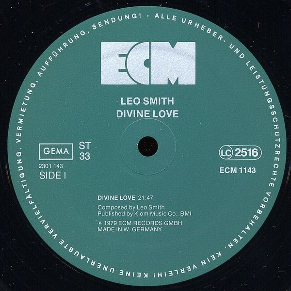 Wadada Leo Smith - Divine Love | ECM Records (ECM 1143) - 3 Wadada Leo Smith - Divine Love | ECM Records (ECM 1143) - 3