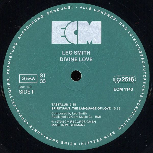 Wadada Leo Smith - Divine Love | ECM Records (ECM 1143) - 4 Wadada Leo Smith - Divine Love | ECM Records (ECM 1143) - 4