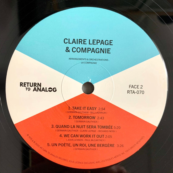 Claire Lepage & Compagnie - Claire Lepage & Compagnie | Return To Analog (RTA-070) - 4