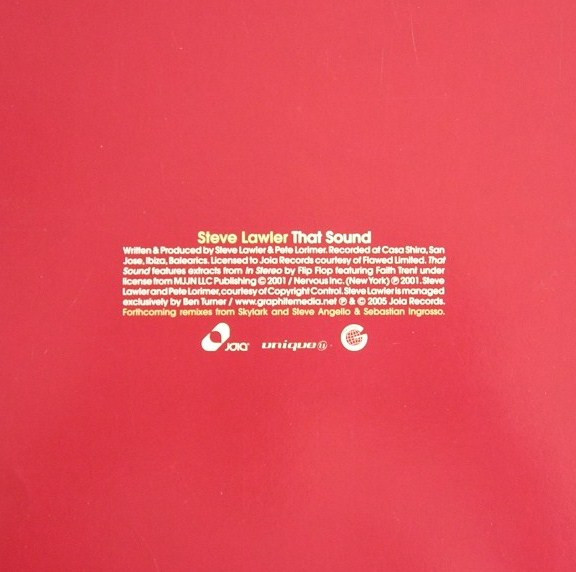 Steve Lawler - That Sound | Joia Records (Joia 020) - 2 Steve Lawler - That Sound | Joia Records (Joia 020) - 2