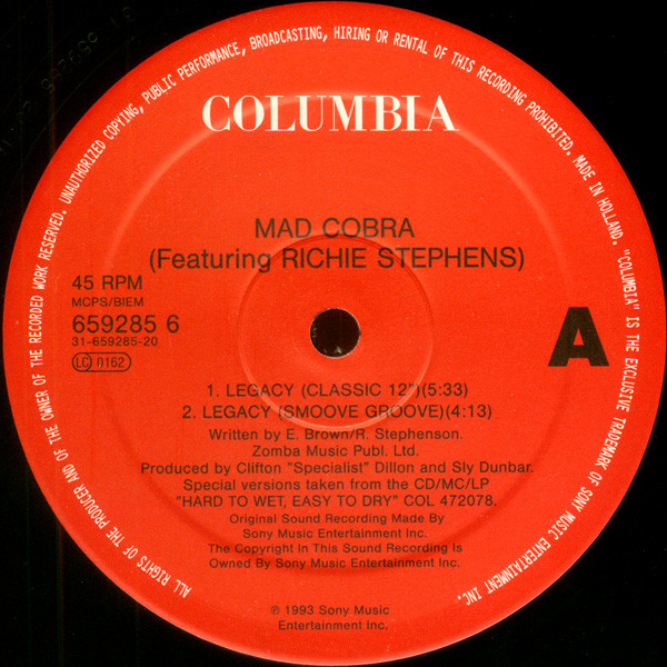 Mad Cobra - Legacy | Columbia (659285 6) - 3