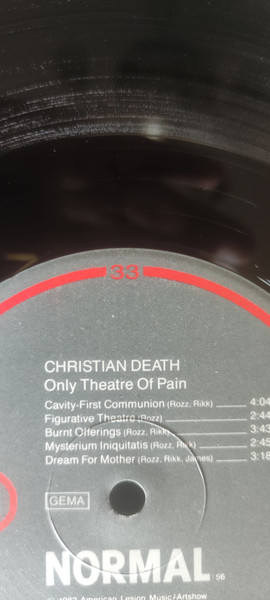 Christian Death - Only Theatre Of Pain | Normal (NORMAL 56) - 4