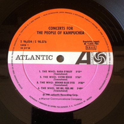 Various - Concerts For The People Of Kampuchea | Atlantic (S 96024) - 2
