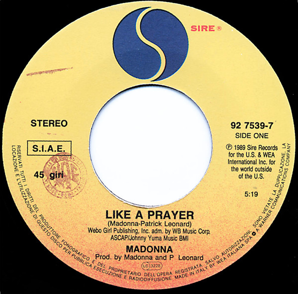 Madonna - Like A Prayer | Sire (92 7539-7) - 3