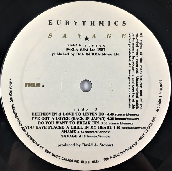 Eurythmics - Savage [Vinyl] | RCA (6694-1-R) - 3