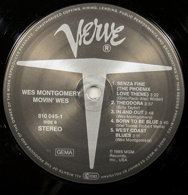Wes Montgomery - Movin' Wes | Verve Records (810 045-1) - 4