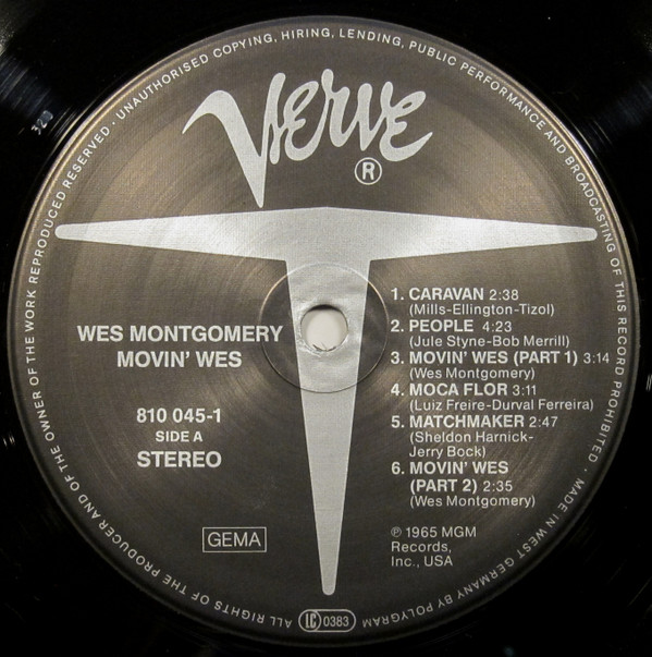 Wes Montgomery - Movin' Wes | Verve Records (810 045-1) - 3