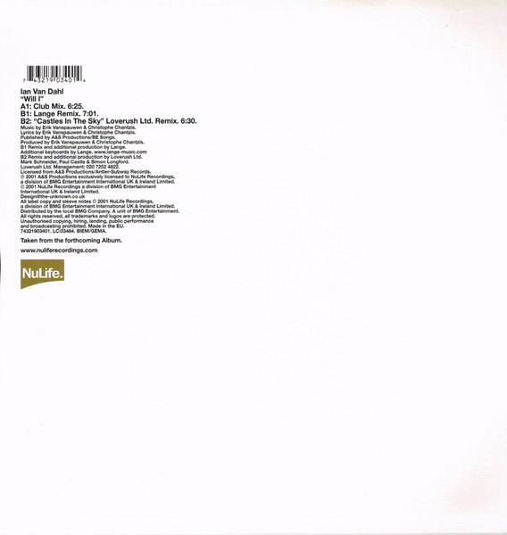 Ian Van Dahl - Will I | NuLife (74321903401) - 2