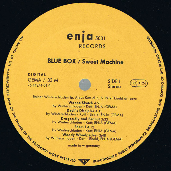 Blue Box - Sweet Machine | Enja Records (enja 5001) - 3