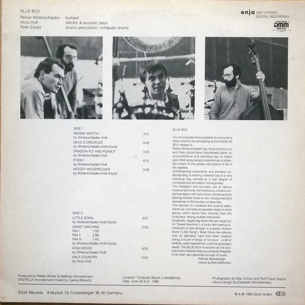 Blue Box - Sweet Machine | Enja Records (enja 5001) - 2