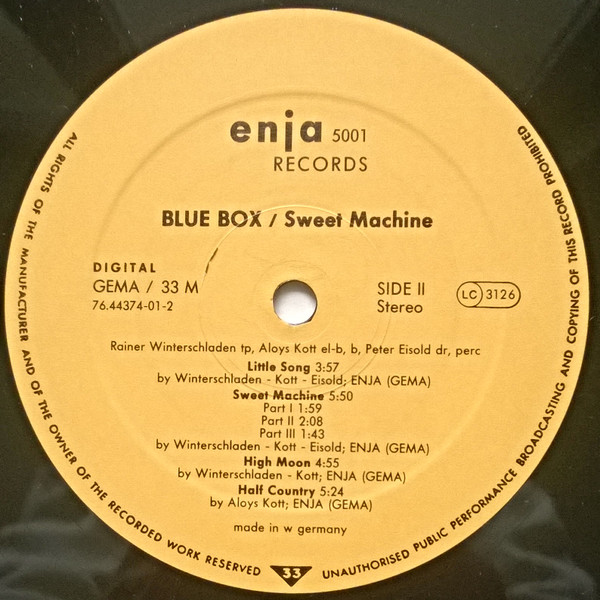 Blue Box - Sweet Machine | Enja Records (enja 5001) - 4