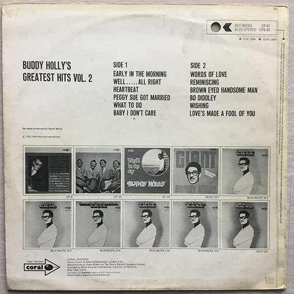 Buddy Holly - Buddy Holly's Greatest Hits Volume Two | Coral (CPS 47) - 2