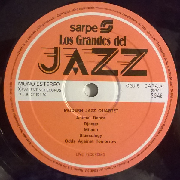 The Modern Jazz Quartet - Los Grandes Del Jazz 5 | Sarpe (CGJ- 5) - 3 The Modern Jazz Quartet - Los Grandes Del Jazz 5 | Sarpe (CGJ- 5) - 3