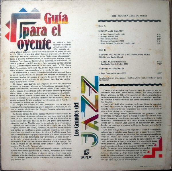 The Modern Jazz Quartet - Los Grandes Del Jazz 5 | Sarpe (CGJ- 5) - 2 The Modern Jazz Quartet - Los Grandes Del Jazz 5 | Sarpe (CGJ- 5) - 2