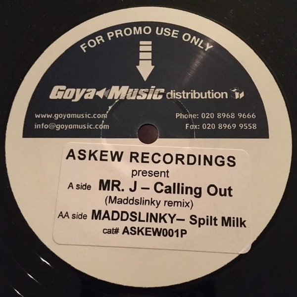 Mr. J / Maddslinky - Calling Out / Spilt Milk | Askew Recordings (ASKEW001P)