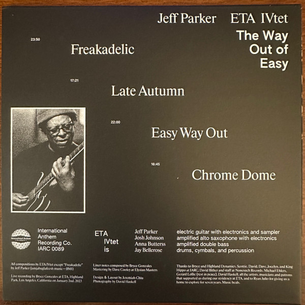 Jeff Parker ETA IVtet - The Way Out Of Easy | International Anthem Recording Company (IARC0089) - 3 Jeff Parker ETA IVtet - The Way Out Of Easy | International Anthem Recording Company (IARC0089) - 3