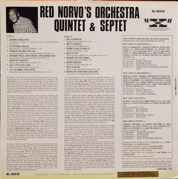 Red Norvo Quintet - Red Norvo's Orchestra Quintet & Septet Red's "X" Session | RCA (NL-46034) - 2 Red Norvo Quintet - Red Norvo's Orchestra Quintet & Septet Red's "X" Session | RCA (NL-46034) - 2