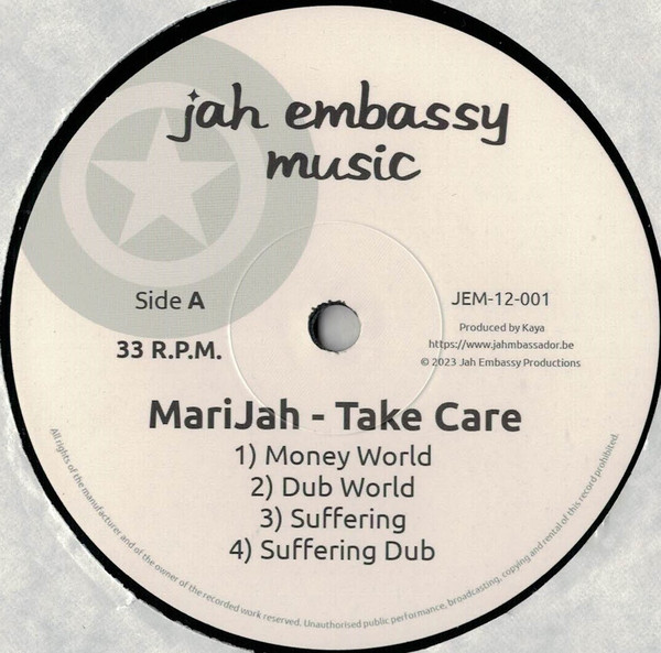 Marijah - Take Care | Jah Embassy Music (JEM-12-001) - 3