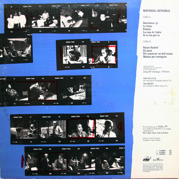 Joan Manuel Serrat - Material Sensible | Ariola (210092-1) - 2