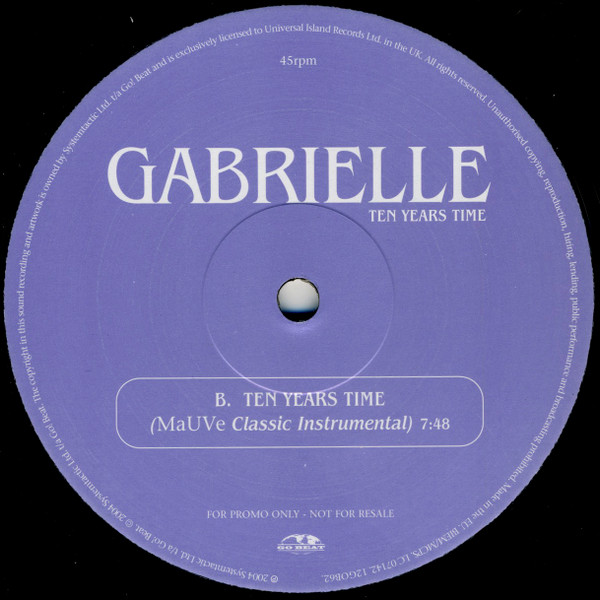 Gabrielle - Ten Years Time | Go! Beat (12 GOB 62) - 2