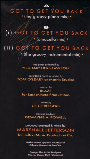 Kym Mazelle - Got To Get You Back | Syncopate (12SY 25) - 3