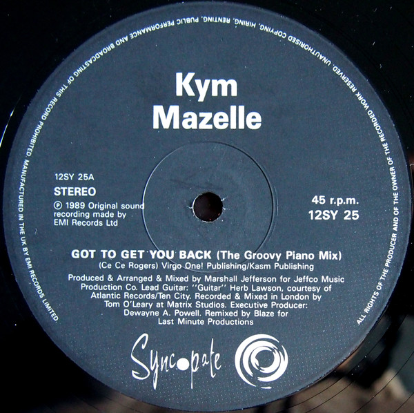 Kym Mazelle - Got To Get You Back | Syncopate (12SY 25) - 4
