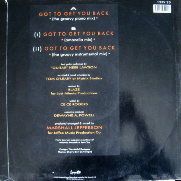 Kym Mazelle - Got To Get You Back | Syncopate (12SY 25) - 2