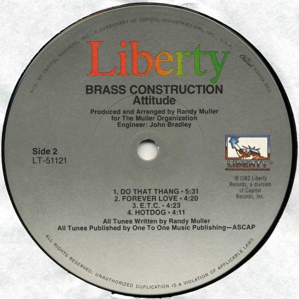 Brass Construction - Attitudes | Liberty (LT-51121) - 2