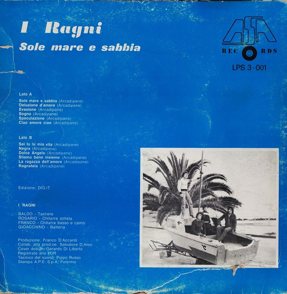 I Ragni - Sole Mare E Sabbia | Asa Records (LPS 3 - 001) - 2 I Ragni - Sole Mare E Sabbia | Asa Records (LPS 3 - 001) - 2