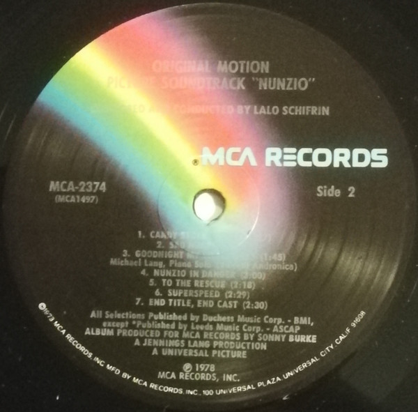 Lalo Schifrin - Nunzio (Original Motion Picture Soundtrack) | MCA Records (MCA-2374) - 4