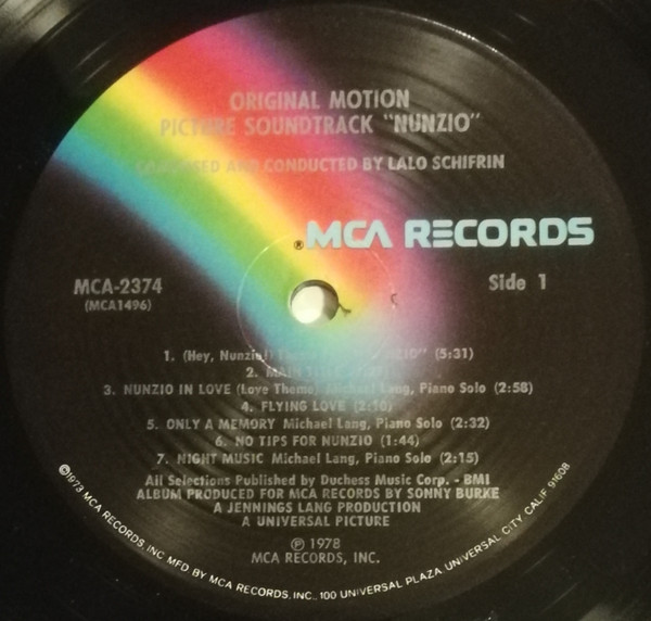 Lalo Schifrin - Nunzio (Original Motion Picture Soundtrack) | MCA Records (MCA-2374) - 3
